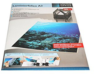 United Office Laminierfolien A3 - Glänzend - 80 Mikron 60 Stk.