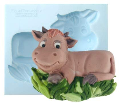 COXIMUS Silikonform Kuh Elsa | ca. 9,2 x 7,3 cm | hochwertige Silikonform für Fondant und Flowerpaste | schnell & einfach zum Reindrücken | Made in Germany