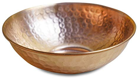 GoCraft Ciotola decorativa in puro rame, finitura martellata, ciotola in puro rame per noci, insalata, frutta e servire in cucina, 12,7 cm (piccola)