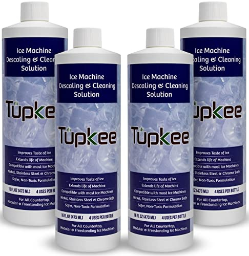 Tupkee Ice Maker Cleaner & Descaler, 4 Pack Nickel Safe Ice Machine Cleaner