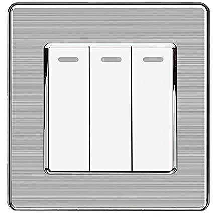 1/2 gäng 2-vägs vit ljusströmbrytare på/av start stopp vippströmbrytare brytare borstat rostfritt stål panelbrytare (3 gäng 2-vägs)