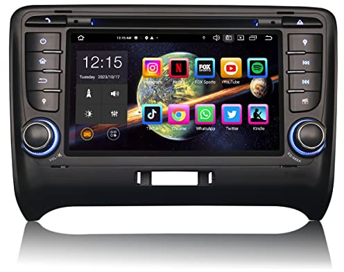 Erisin 8 Núcleos 4GB RAM 64GB ROM Android 14 Radio Coche Bluetooth Estéreo de Automóvil para Audi TT MK2 Soporte GPS Navegación CarPlay Android Auto WiFi Dab+ FM RDS USB CD DVD DSP Pantalla Táctil