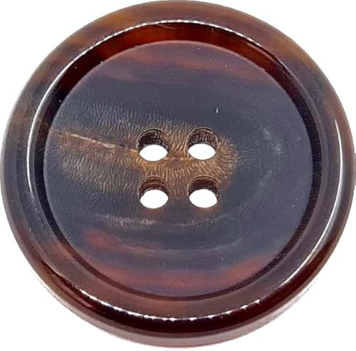 LÜNA Knöpfe ECHT HORN braun, 23mm, 8 Stück (23 mm)