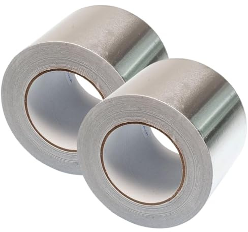 GOCABLETIES Aluminium Klebeband 100 mm x 50 m 2 Rollen | Selbstklebend, hitze- und wasserbeständig, zum Versiegeln und Reparieren