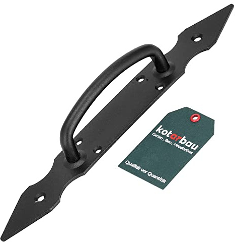 KOTARBAU® Türgriff 320 mm Schmiedeeisen Türklinke Handgriff Schwarz aus Stahl Torgriff Stahltürzug Haltegriff Griff Türbeschlag Torbeschlag Schiebtür Möbelgriff Schiebetürgriff Scheunentorgriff