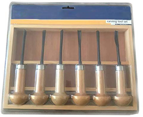OITTo Holzschnitzmeißel-Set, 6-teiliges scharfes Werkzeug, Handschnitzmeißel, Schnitzlöffel, Schalen-Set, DIY-Werkzeuge für Drehbank, Holzschnitt, ideal für Anfänger