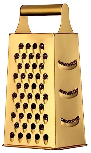 Luxshiny Grattugia in Acciaio Inossidabile Oro Utensile Multifunzione Per Verdure E Formaggio Design Compatto 11.3 X 8.5 X 23.9 Cm