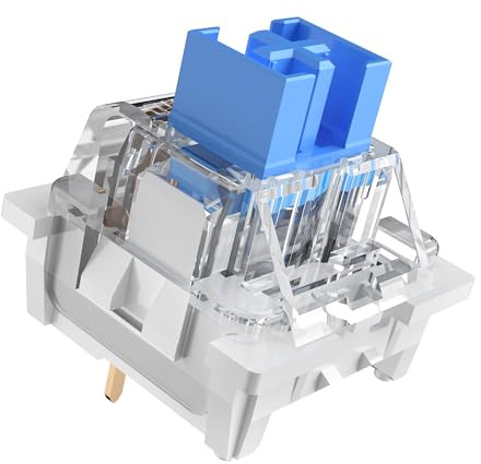 Zjmehty Outemu - Interruptores de teclado a prueba de polvo, interruptores azules para teclado mecánico MX, interruptores de clic/perfil bajo de 50 gf/3 pines (azul, 108 piezas)