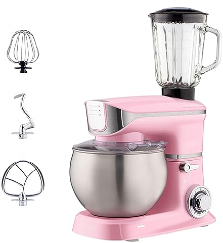 Sbattitore Elettrico Impastatrice Planetaria con La Ciotola 6,5L 6 velocità con Impulso Include Gancio per Pasta, Frusta, Frullino Accessori Opzionali Macinacarne, Estrattore di Succo 1000W (Size : +