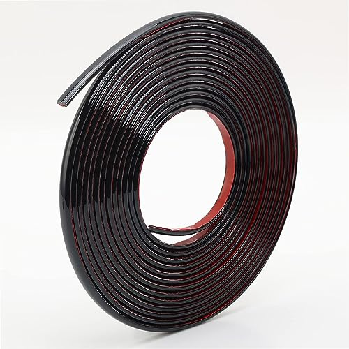 GKKBUFF Cinta adhesiva 3D negra para bordes de pared, cinta decorativa para techo, esquina, espejo, muebles, puerta, armario, decoración del hogar y el automóvil (0,8 cm x 5 m)