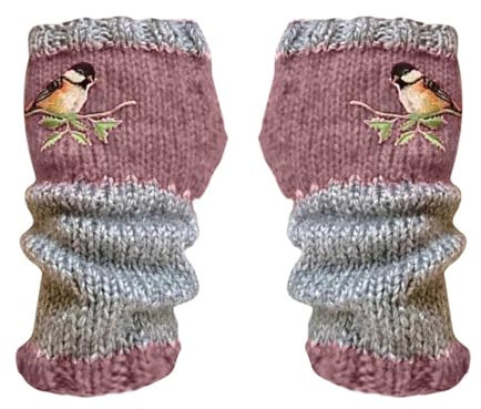 Winter-Strickhandschuh Damen Schwarz Handschuhe Strickhandschuhe Einheitsgröße Strickhandschuhe Schwarz Lange Frauen Fingerlosen Fäustlinge
