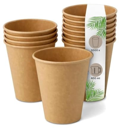 DeinPack 1000 Kaffeebecher 400ml 16oz braun Pappbecher Coffee to go Einweg