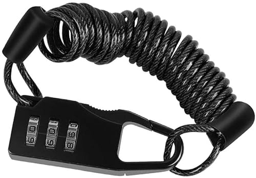 Kettenschloss, Fahrraddiebstahlschlosskette, Fahrradschloss tragbares Helmschloss Passwort Mini Anti-Diebes-Fahrradschloss for Motorradfahrrad-Roller-Cycling-Kabel-Lock-B-Stil Black Fahrradschloss (Fa