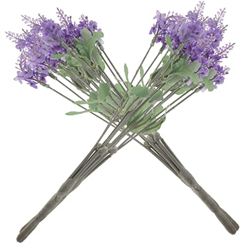 Cabilock 4 Stück Realistischer Künstlicher Lavendel Strauß aus Seidenstoff und Kunststoff Dekorative Blumen für Herbst Home Deko und Bauernhaus Arrangement