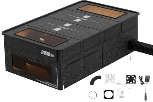 ATOMSTACK FB2 Plus Gehäuse für Laser Graviermaschine, 1170 x 730 x 310mm Enclosure Schutzbox, Rauchfiltersystem, 50dB Schalldichte Gravur Eehäuse für Lasergravier schneidmaschinen