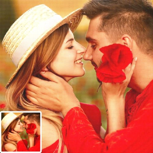 UM UPMALL Diamond Painting Eigenes Foto - Diamond Painting Bilder, Diamond Painting Personalisiert Bild Diamant Painting Full Drill Home Decor Mehrere Größen, Diamant Runder | Quadratischer,30x30cm