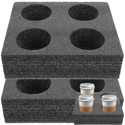 Muteitt 2 Porte-gobelets À Emporter en Mousse, Plateaux De Transport De Boissons Au Café À Emporter en Mousse À Emporter Porte-Boissons pour Livraison De Boissons Chaudes Froides, Thé
