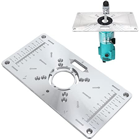 JDQTPOET Trimming Machine Flip Board Multifunctional Aluminum Router Table Insert Plate for Woodworking Hole Punching Machine,Trimming Machine​​​,Fins