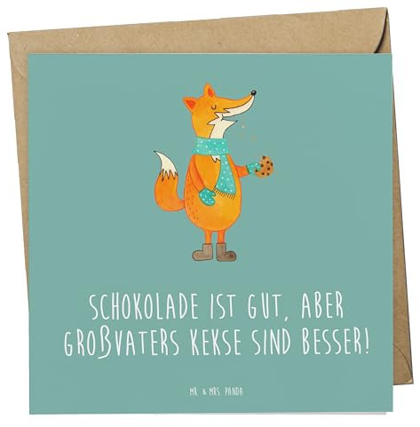 Mr. & Mrs. Panda Grußkarte Großvaters Kekse - Geschenk, Süßigkeiten, für Großvater, Weihnachten, Klappkarte, Geschenke, faltkarte, doppelkarte, Familienküche, anlasskarte, Kindheitserinnerungen