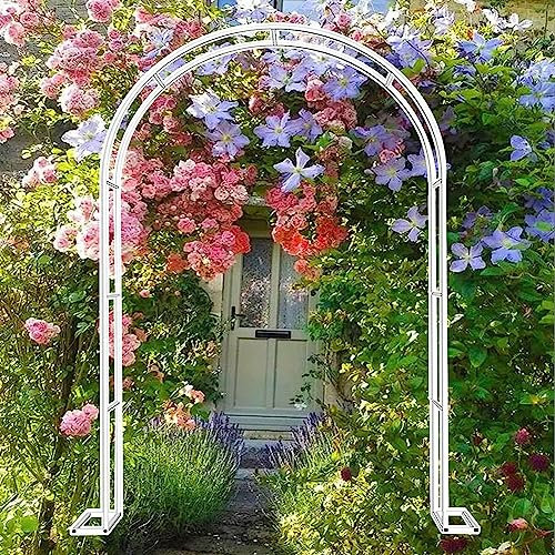 Großer Gartenbogen, extra breit, 350 cm, Gartenlaube, Rosenbogen für Kletterpflanzen, Unterstützung, schwarz, weiß, grün, 1,2 m x 2,2 m