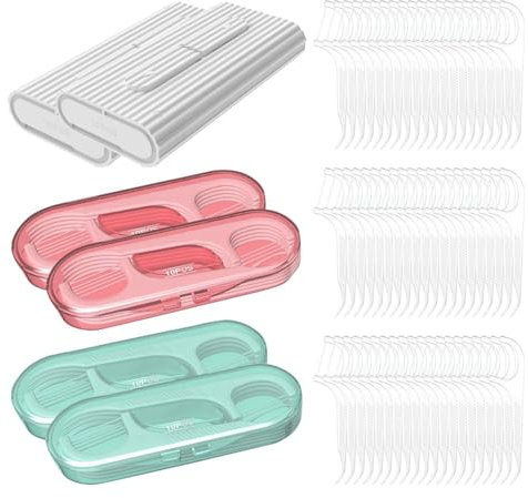 Cajas De Hilo Dental De 4 Piezas Y Cajas De Hilo Dental Automáticas De 2 Piezas, Cajas De Hilo Dental Portátiles, Cajas De Hilo Dental De Plástico, Accesorios De Viaje