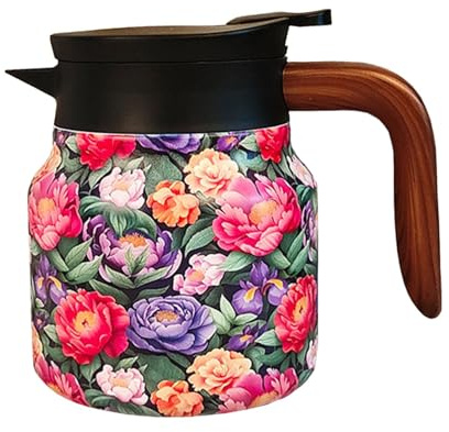 Teiera Isolata, Caraffa Termica Per Ringraziamento, Natale, Bollitore Da Tè Retro, Caraffa Da Caffè Termica - Bollitore Da Tè In Acciaio Inox Con Infusore Teiera Per Bollitore Floreale Vintage | No
