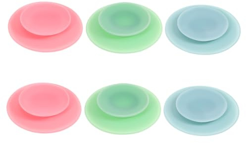 Patin à Ventouse en Silicone 6 Pièces, Double Face | Assiettes et Bols, Large Surface D’adhérence, Usage Repas à Table, pour Garçon et Filles et Patients