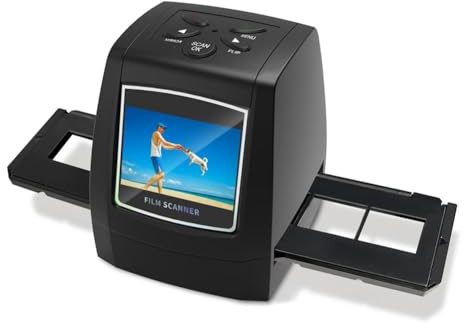 Eighosee Mini Scanner Digitale per Pellicole e Diapositive - Converte Negativi e Diapositive da 35 mm In Immagini JPEG - Carica Facilmente L'Adattatore per Pellicole