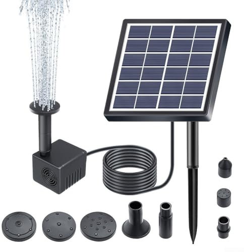 Bella fontana solare con pannelli in vetro aggiornati gode di molteplici modelli di spruzzo attirando uccelli e fauna selvatica