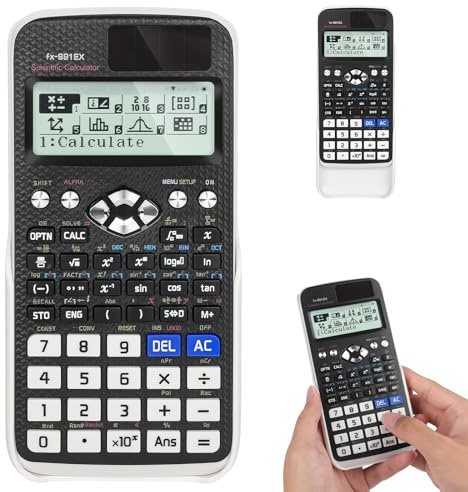 Scientific Calculator, Engineering Calculator, Math Calculator with 552 Functions, 10+2 Digit Display, For Universities, Engineering, Middle School, Offices, Teaching, Black