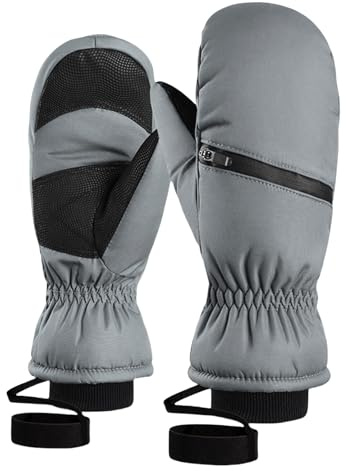 DOSERTY Ski-Fäustlinge für Damen und Herren, Winterhandschuhe, wasserabweisend, Skihandschuhe, warm, Snowboard-Fäustlinge, Touchscreens, wasserabweisend, für Radfahren, Radfahren