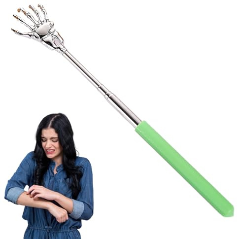 Rascador De Espalda Telescópico - De Picazón Extensible De Acero | Inoxidable De 8,81 Pulgadas, Masajeador Corporal Portátil a Prueba De Herrumbre | Herramienta De De Mango Ergonómico Para E
