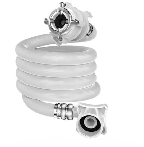 Prolunga per tubo dell'acqua per lavatrice 0,6 m, tubo flessibile di alimentazione dell'acqua in plastica robusta con attacco denso, compatibile con la maggior parte dei modelli per uso domestico