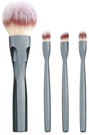 Makeupborste set, hudvänlig fiber, 4 delar, foundation makeupborstar, ansiktspulver borste, syntetiska borst, för ansiktspulver rodna ögonskugga blandning