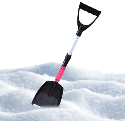 Generisch Pala da neve portatile per auto | 71 – 86 cm pala telescopica con maniglia, pala compatta con manico – per camion, veicoli motoslitta, ATV, parabrezza, vialetti, campeggio