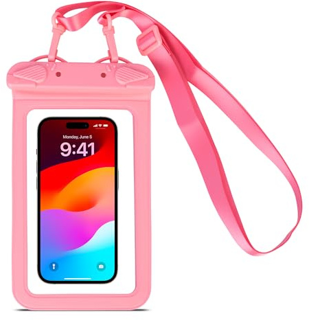 IPX8 Waterproof Phone Pouch Universal Cell Phone Dry Bag Patented Sealed Lock Lanyard Mobile Phone Case for Swimming Surfing Beach for iPhone 17 16 15 Samsung S26 S25 Huawei Xiaomi up to 8.9