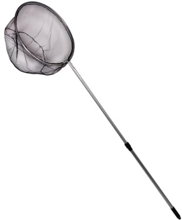 Wagner Green Teichkescher mit Teleskopstange Ø50 cm | Stabiler Aluminium Kescher | Feinmaschiger Algenkescher rund | Ausziehbar 80–140 cm | Für Teich, Koi-Teich & Gartenteich