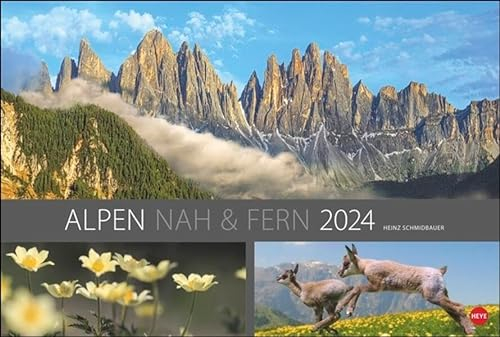 Alpen nah und fern Edition Kalender 2024. Wandkalender mit faszinierenden Fotos der Alpen. Hochwertiger Kalender, Landschaften 2024 im Großformat.