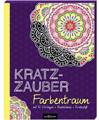 Kratzzauber Farbentraum: mit 10 Vorlagen, Bastelideen, Kratzstift (Malprodukte für Erwachsene)