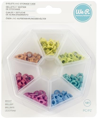 We R Eyelets 140/Pkg-Bright W/Storage Case