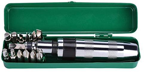 Haofy Kit Cacciaviti a Percussione 14 Pezzi 1/2 con Impugnatura Antiscivolo Reversibile in Acciaio Cromato per Riparazione Elettrodomestici, Telefoni, Laptop, Console di Gioco