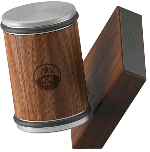 HORL 2 Nussbaum Rollschleifer Messerschärfer - Küchenmesserschärfer für rasiermesserscharfe Klingen - Messerschleifer - Einfaches Messerschärf Set - für 15 & 20 Grad Schleifwinkel