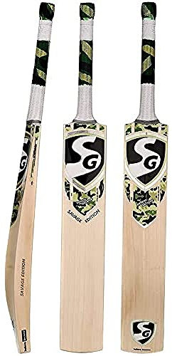 SG Savage Edition Grade 1 Cricketschläger aus englischer Weide (Größe: 6, Lederball)