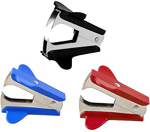 Graplan 3 Stück Entklammerer Heftklammerentferner Metall Klammerentferner Büroartikel Kunststoffschale Enthefter für Büro Schule Heim Schreibtisch Zubehör