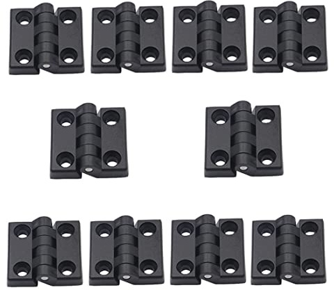 bnafes Hinge1.97 /50mmx50mm Black Plastic Cabinet Door Reinforced Ball Bearing Hinge -10pcs