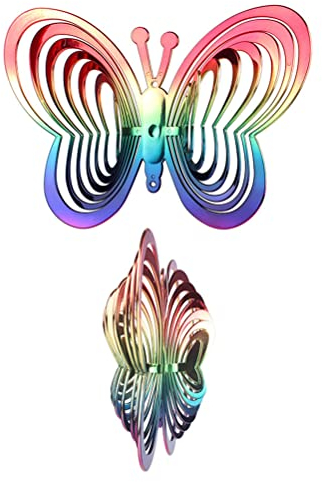 Lipeed Vogelabwehr Windspiele, Schmetterling Windspiele Kunststoff, Reflektierende Rotierende Windspiele, Windmühle Dekoration zum Aufhängen Bringen Glück Gartendekoration