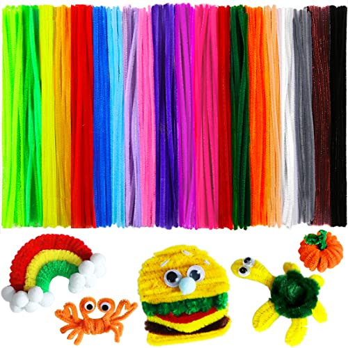 200 piezas de 20 colores, limpiadores de tuberías, tallos de chenilla, limpiadores de tuberías para hacer flores, manualidades de limpieza de tuberías, suministros de arte y manualidades