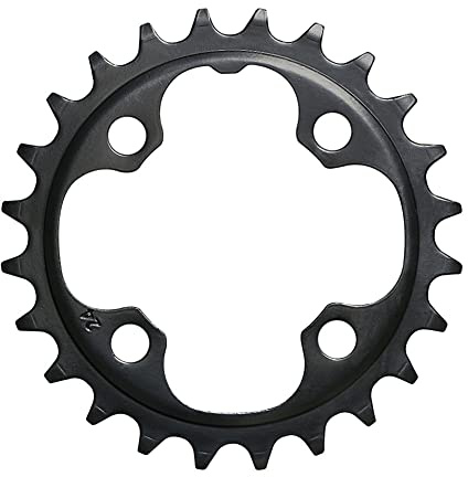 Einzelnes Kettenblatt,Asudaro 22T/24T MTB Kettenblatt 4-Loch 64 mm BCD Fahrrad Narrow Wide Kettenblatt Kohlenstoffstahl Fahrradkettenblatt Fahrradreparaturwerkzeug für Rennrad Mountainbike BMX MTB,24T
