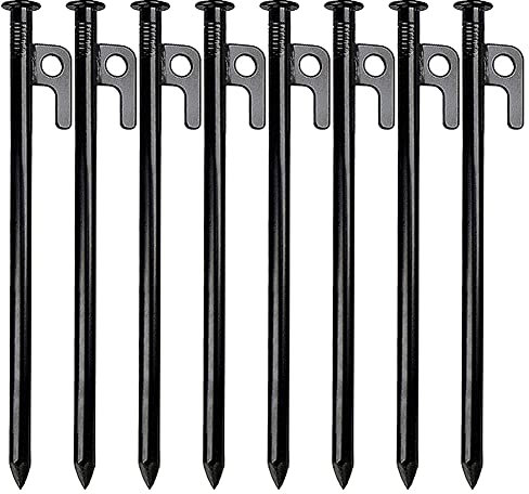 Zeltheringe, Metall, Zeltheringe für Camping, Stahl-Zeltheringe, unzerbrechlich und unflexibel, 40 cm, 8 Stück