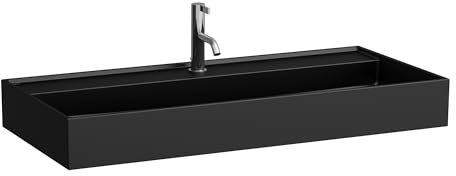 LAUFEN Kartell Aufsatzwaschtisch, 1 Hahnloch, ohne Überlauf, 1000x460mm, H8163377161561, Farbe: Schwarz Matt